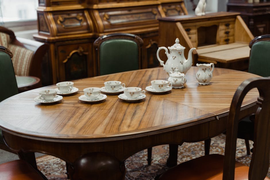 6. Antique "Brown Furniture" - Mahogany Dining Sets and Sideboards (Image Credits: Pexels)